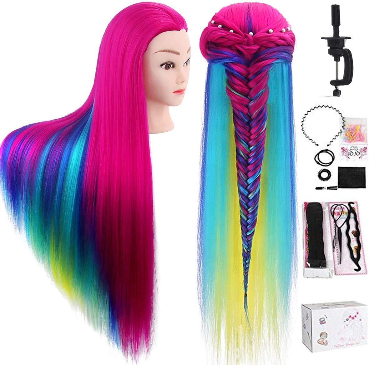 TopDirect : tête à coiffer 80 cm pour étudiants en cosmétologie, idéale pour perfectionner vos compétences en coiffure