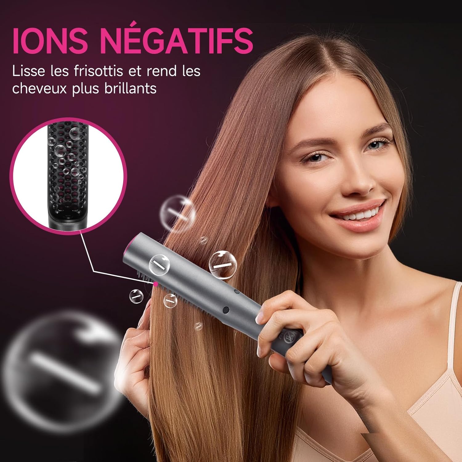 Brosse lissante ionique professionnelle : pour des cheveux soyeux et sans frisottis en un clin d'œil – Image 7