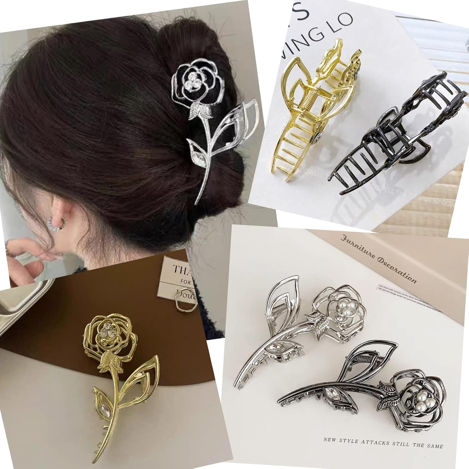 Grandes pinces à cheveux en métal : l'accessoire antidérapant parfait pour femmes et filles avec cheveux épais – Image 3
