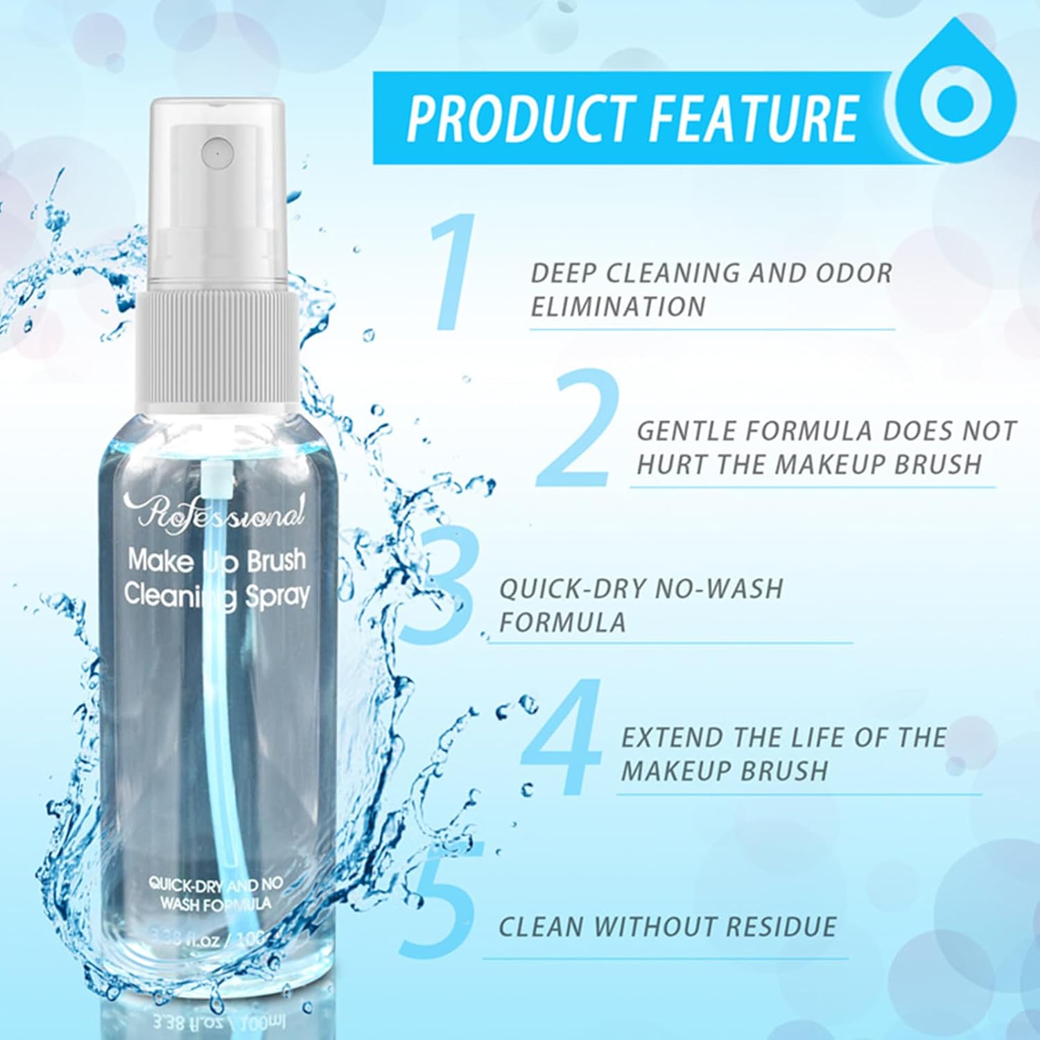 Spray nettoyant liquide pour pinceaux de maquillage : un nettoyage rapide et efficace pour les passionnées de beauté – Image 6
