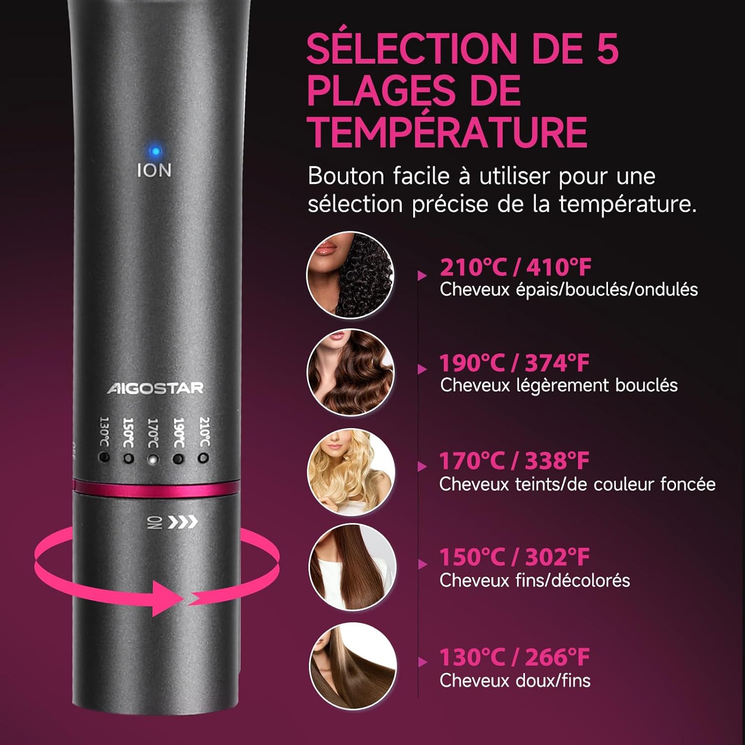 Brosse lissante ionique professionnelle : pour des cheveux soyeux et sans frisottis en un clin d'œil – Image 3