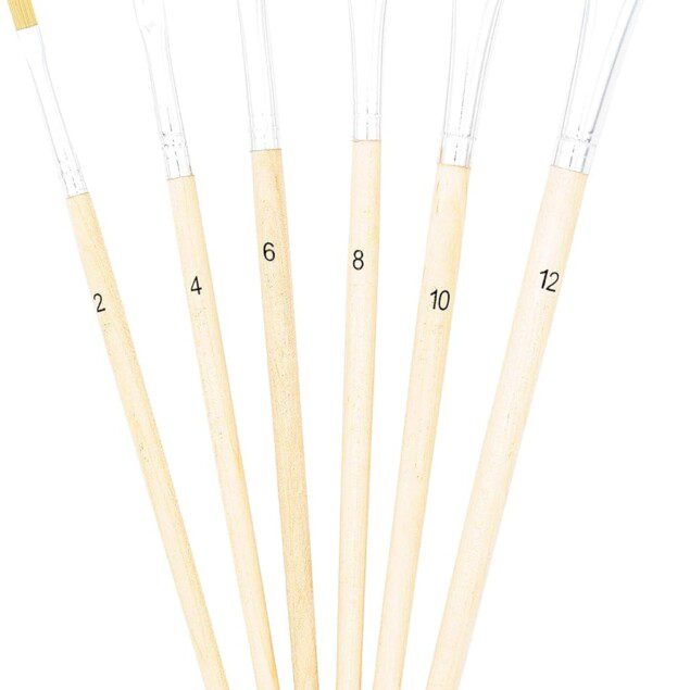Set de pinceaux de peinture pour artistes : un lot de 6 tailles variées pour des créations artistiques précises et inspirantes