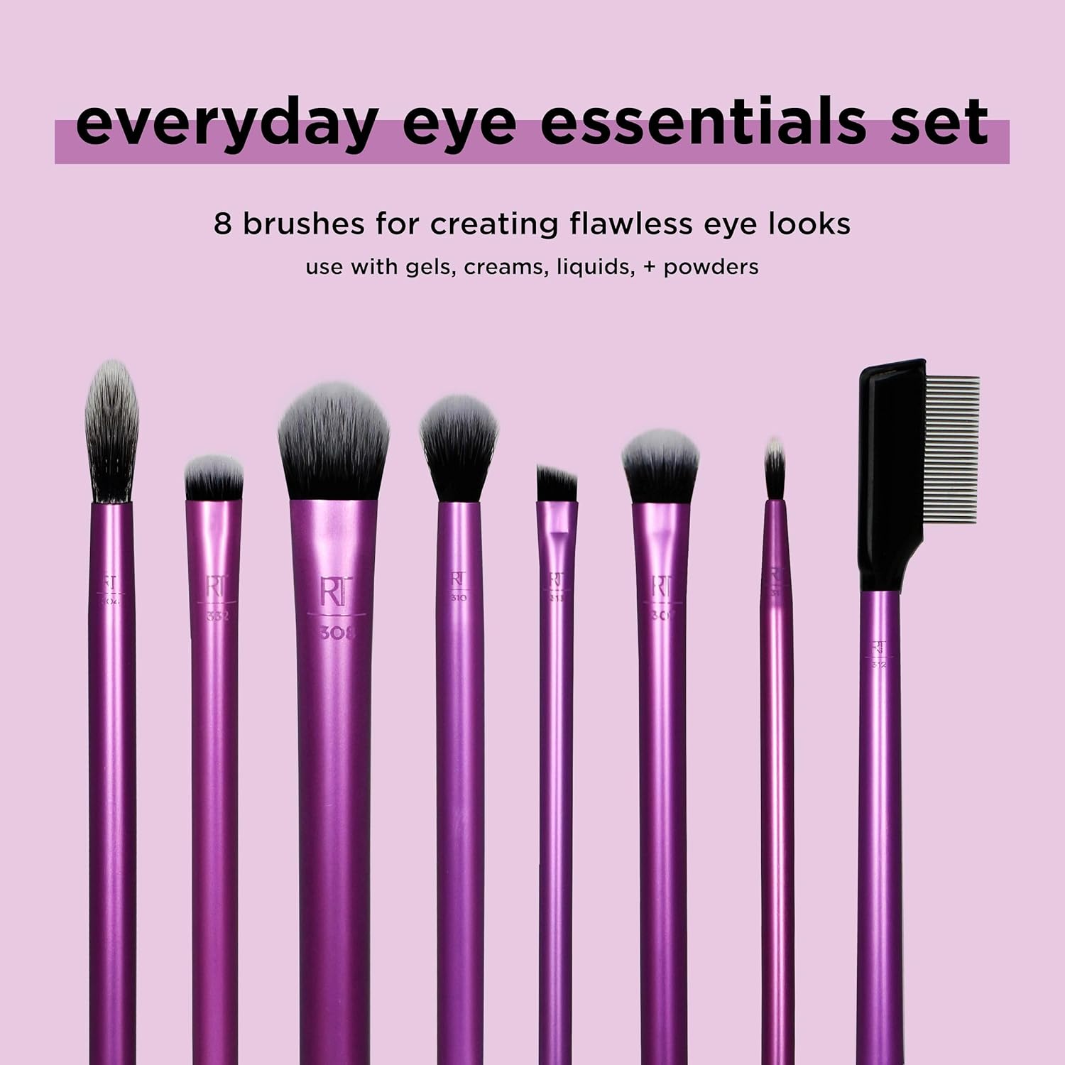 Pinceaux de maquillage Everyday Eye Essentials : l'ensemble parfait pour les passionnés de beauté Découvrez notre ensemble de 8 pinceaux végétaliens, non testés sur les animaux, pour un maquillage des yeux impeccable et naturel. – Image 2