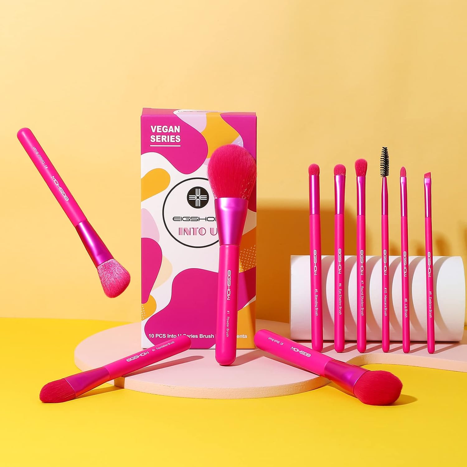 Set de pinceaux de maquillage pour un teint parfait : 10 accessoires en nanofibres pour estomper fond de teint, poudre et contours avec élégance – Image 7