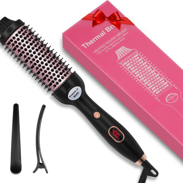 Brosse chauffante 3 en 1 pour femmes : lissez, bouclez et coiffez vos cheveux avec élégance