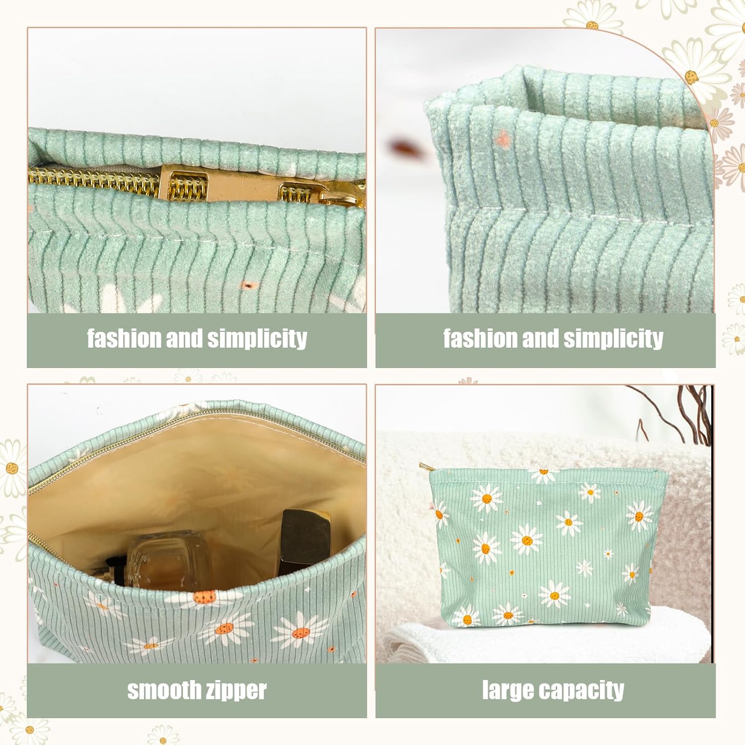 Trousse de toilette en velours côtelé : le compagnon chic et pratique pour femme et fille en voyage – Image 3