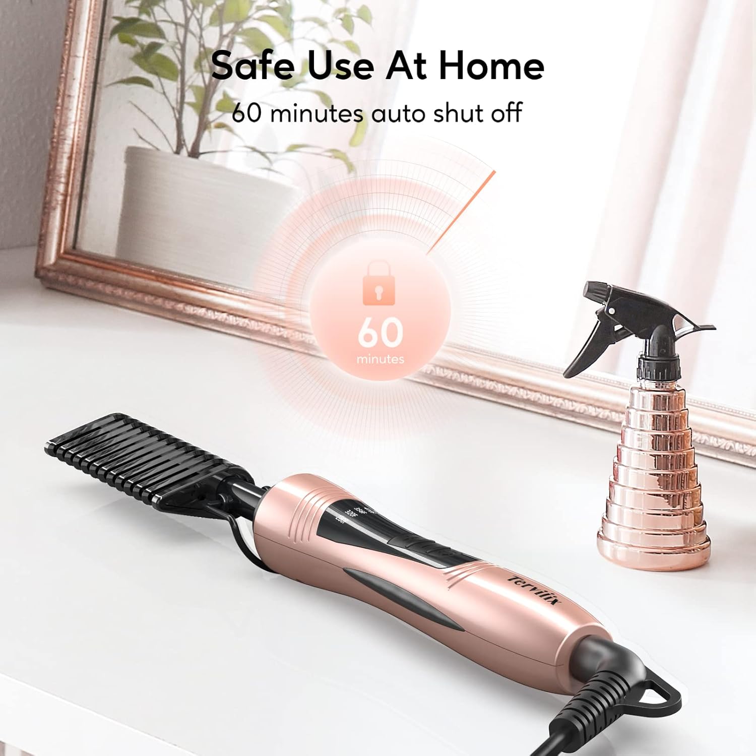 Peigne chauffant pour perruques : lissage parfait des cheveux afro et de la barbe avec température réglable – Image 6