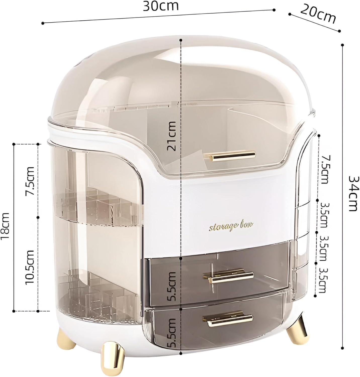 Organisateur de maquillage multifonctionnel : le rangement idéal pour skincare et bijoux dans votre salle de bain – Image 2