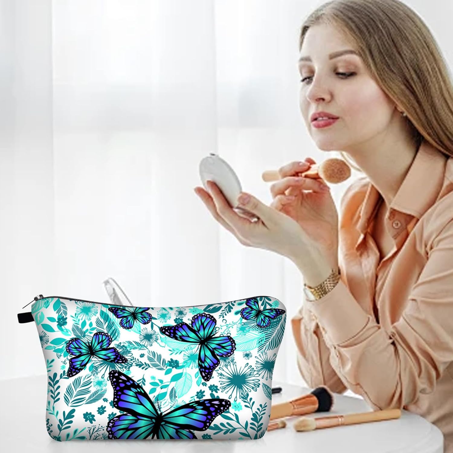 Trousse de toilette femme : élégante trousse de maquillage en papillon pour un voyage pratique et stylé – Image 6
