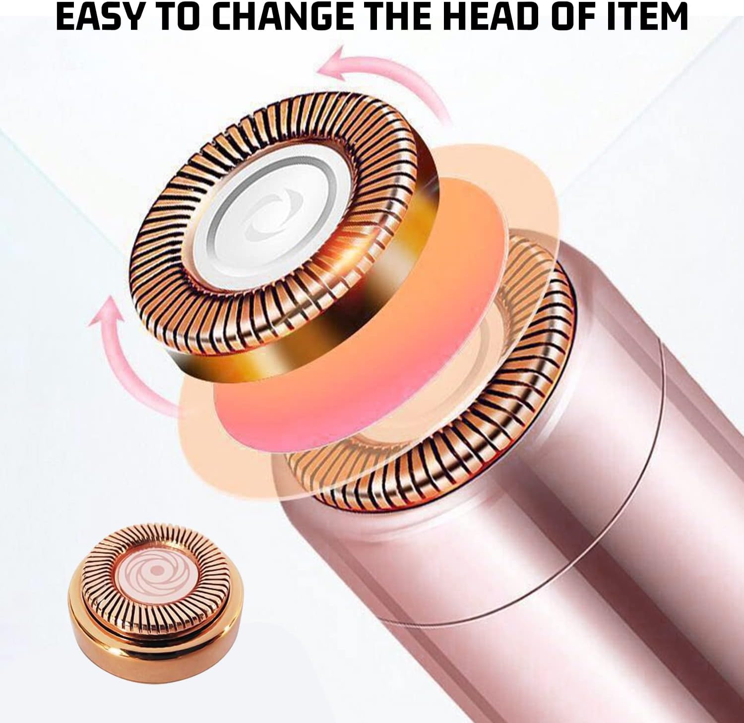 Épilateur facial : 4 têtes de rechange et 2 brosses de nettoyage pour femmes Un outil de remplacement idéal pour des lèvres, menton et joues impeccables – Image 4