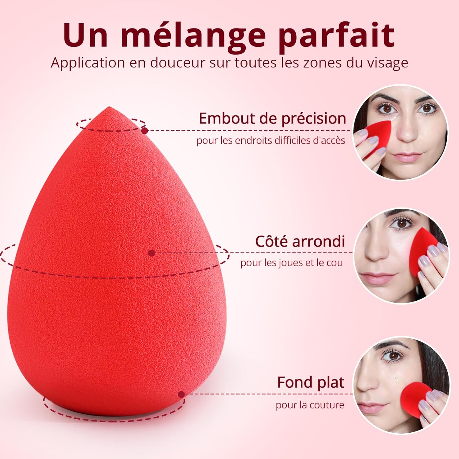 Éponges de maquillage sans latex : le lot idéal pour un teint parfait Pour les passionnées de beauté, ces éponges multicolores s’adaptent parfaitement aux fonds de teint, crèmes et poudres. – Image 6