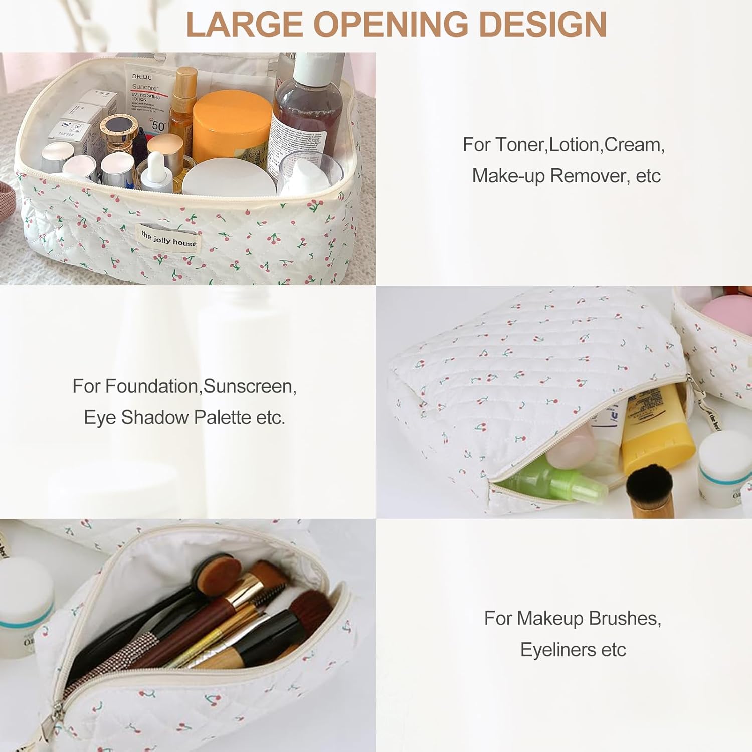 Trousse de toilette XL pour femme : élégance et praticité en voyage avec un design floral – Image 4
