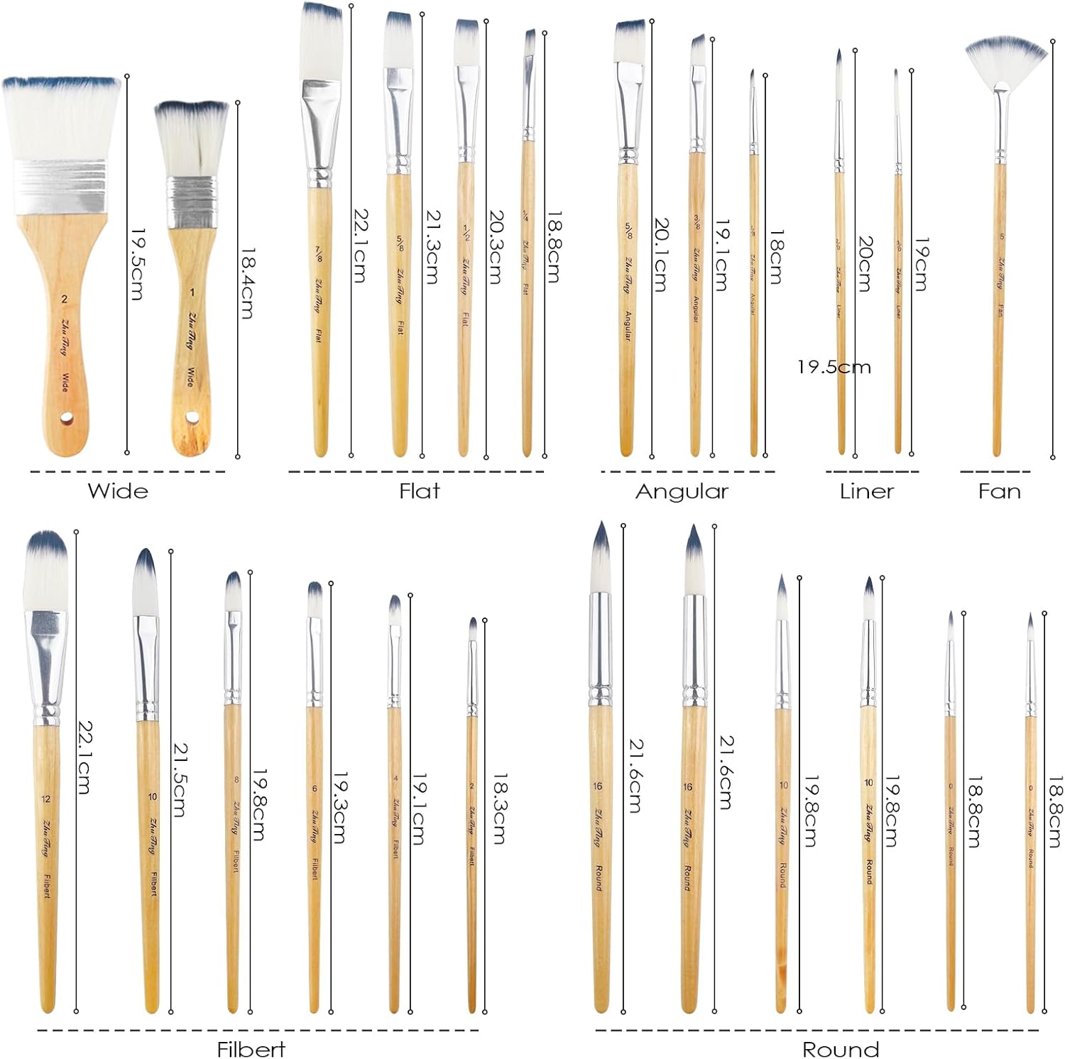 Ensemble de pinceaux de peinture en nylon : 24 pièces pour artistes passionnés, idéal pour acrylique, aquarelle, gouache et huile avec sac de rangement pratique – Image 3