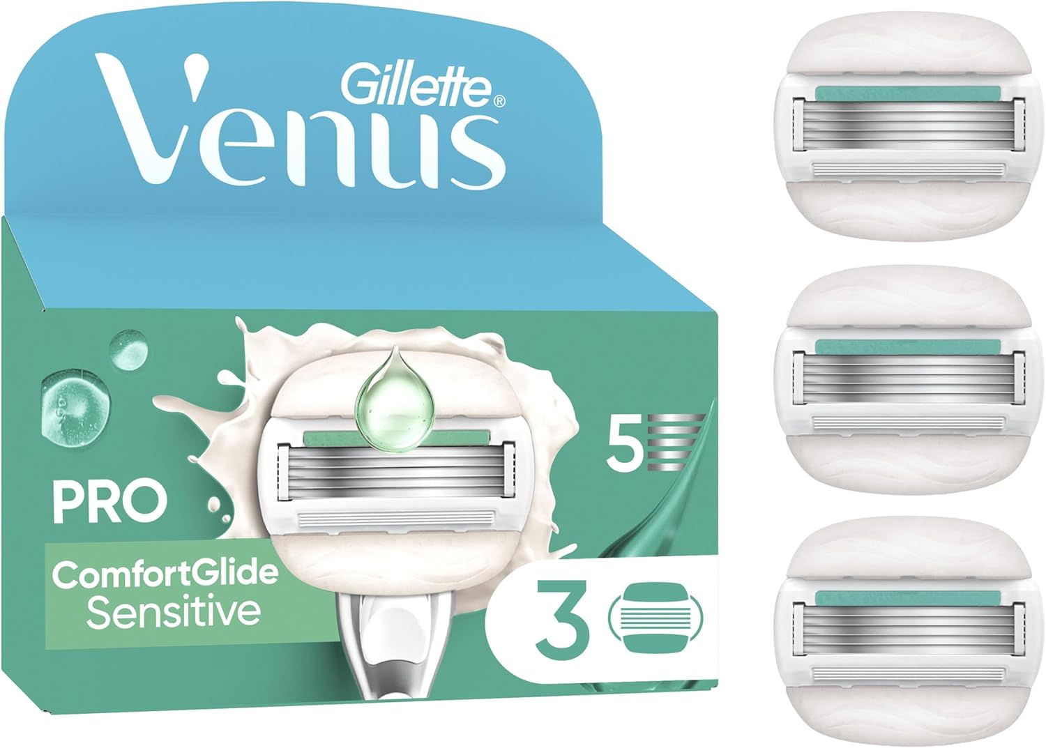 Rasoir Gillette Venus Pro ComfortGlide pour femmes - 5 lames, douceur