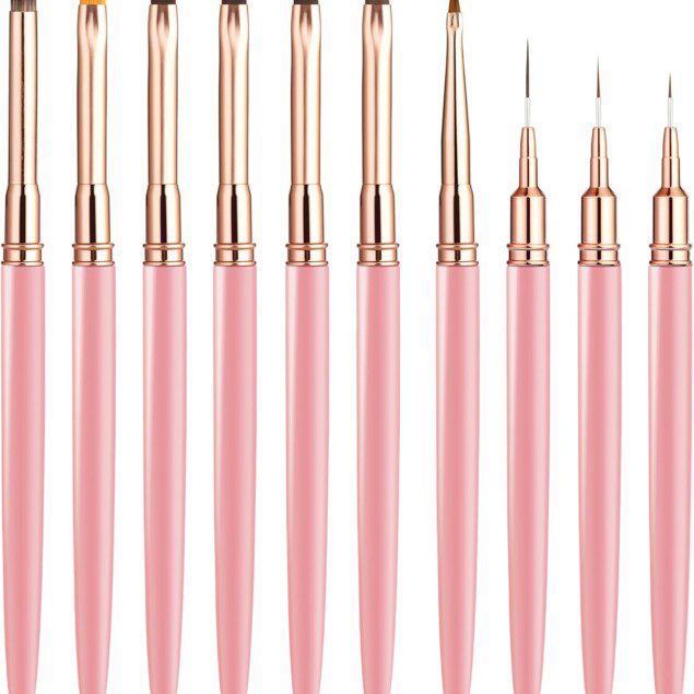 Set de 10 pinceaux à ongles gel : la solution parfaite pour les passionnés de nail art et de manucure DIY
