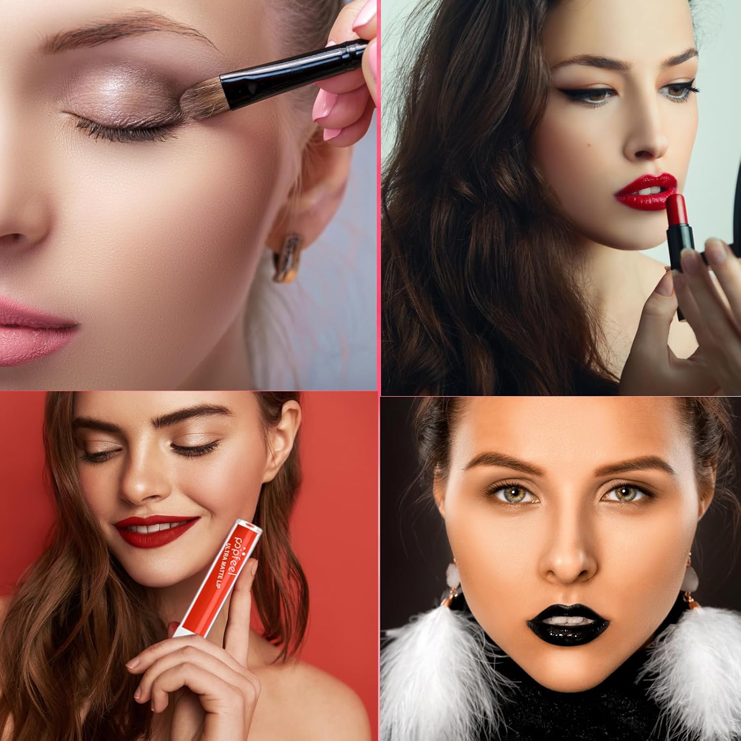 Coffre-cadeau de maquillage à lèvres : kit complet pour femmes avec 15 couleurs éclatantes et pinceau inclus – Image 6