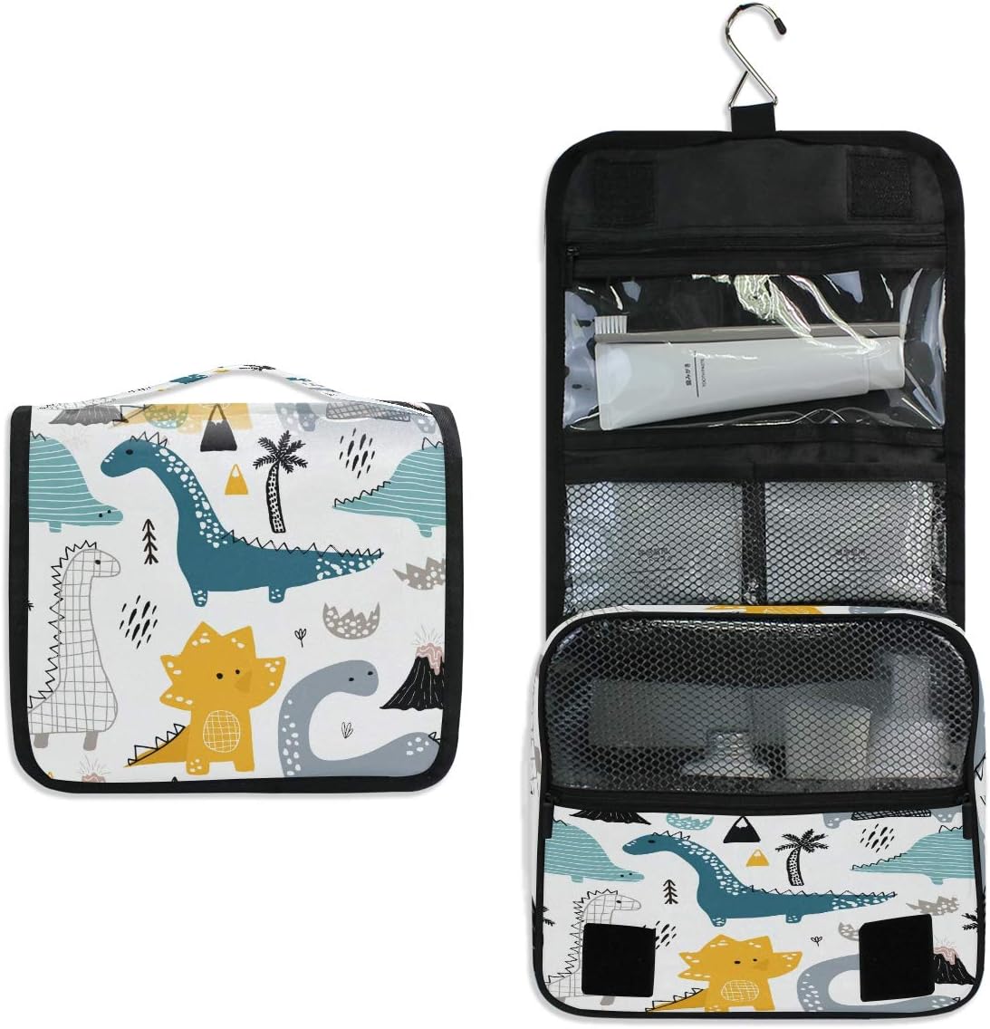 Trousse de toilette de voyage à suspendre : l'accessoire incontournable pour femmes et filles Profitez d'un rangement élégant avec ce sac de douche étanche au motif dinosaure