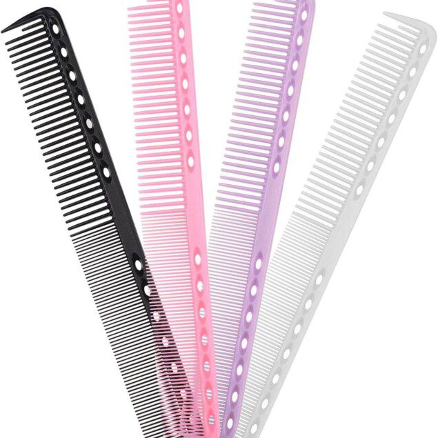 Peignes à dents fines : ensemble de 4 peignes portables pour une coiffure parfaite à domicile