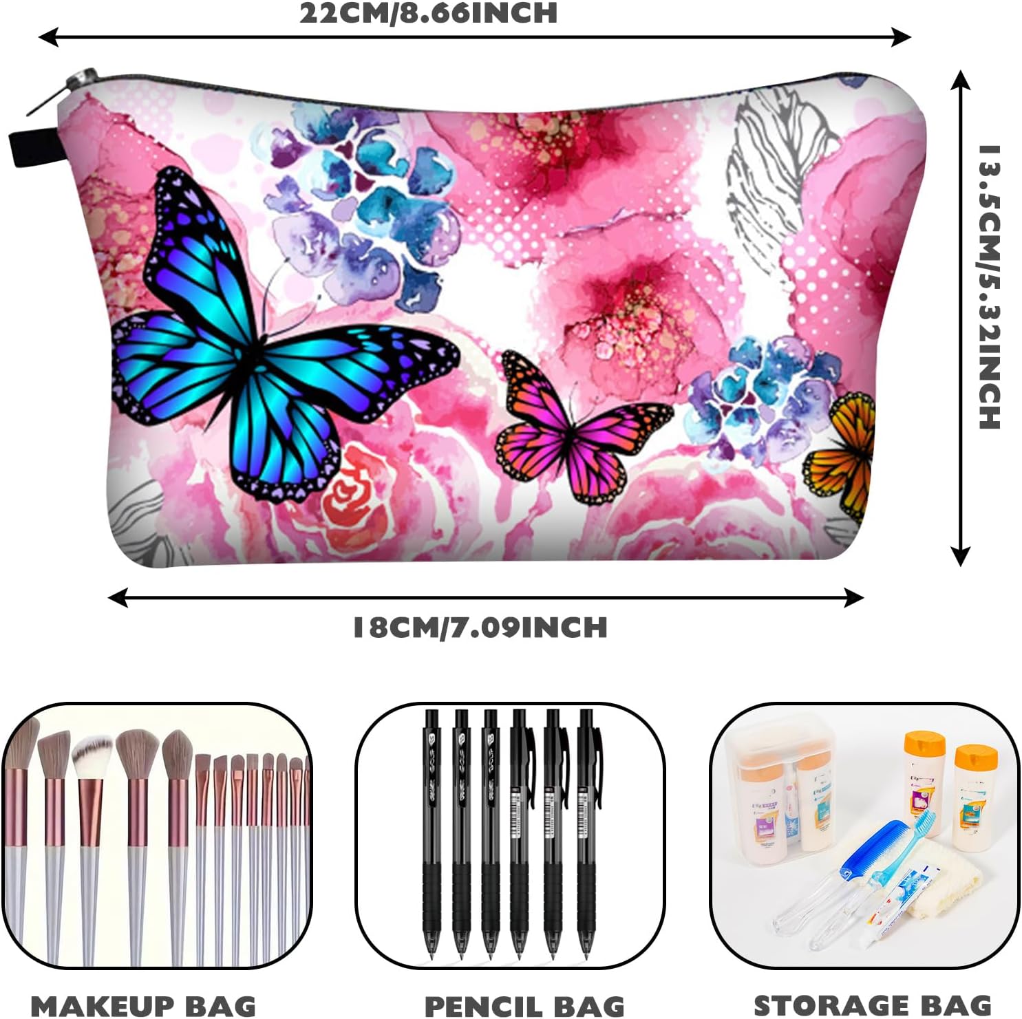 Trousse de toilette femme : élégante trousse de maquillage en papillon pour un voyage pratique et stylé – Image 7