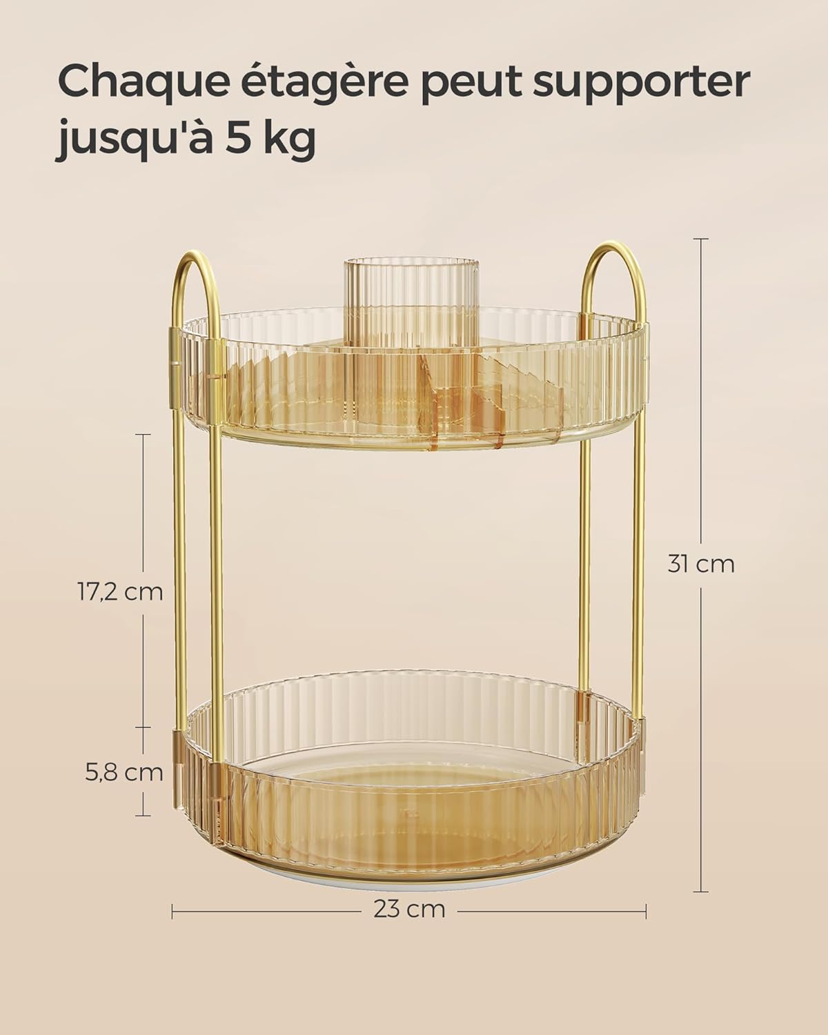 Organisateur de maquillage rotatif : le rangement idéal pour une salle de bain élégante et pratique – Image 5