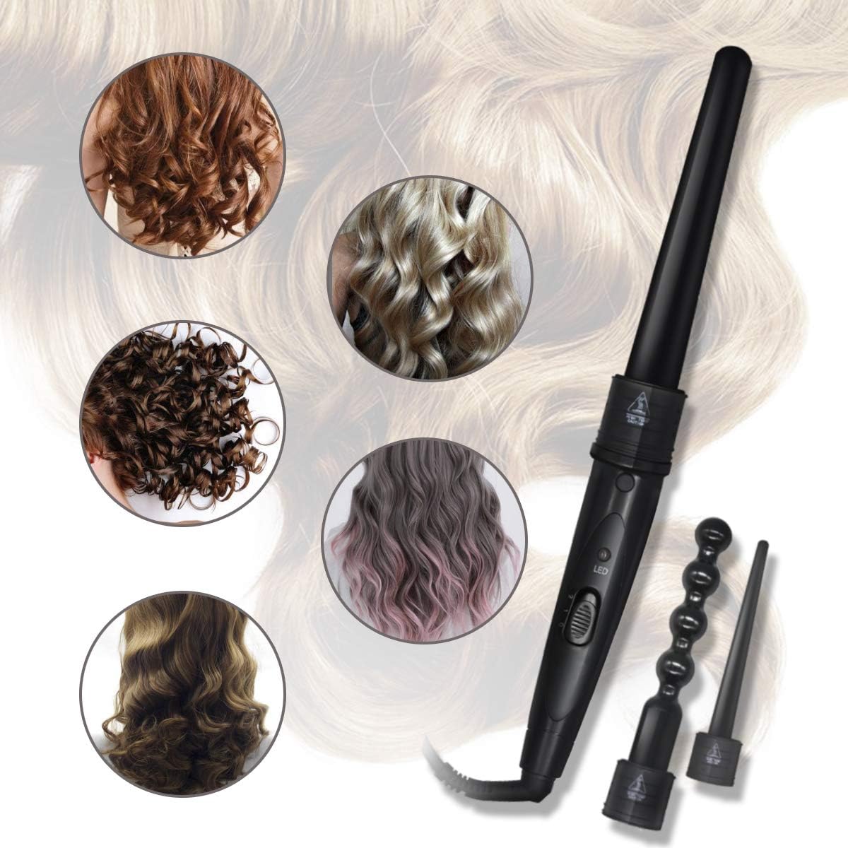 Fer à boucler céramique 6 en 1 : l’outil professionnel pour des boucles sublime entre 80℃ et 230℃ – Image 6