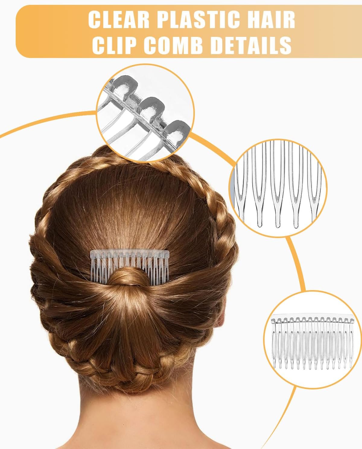 Peignes à cheveux latéraux transparents : 10 pièces élégantes pour la mariée, un accessoire incontournable pour un voile de mariage parfait – Image 3
