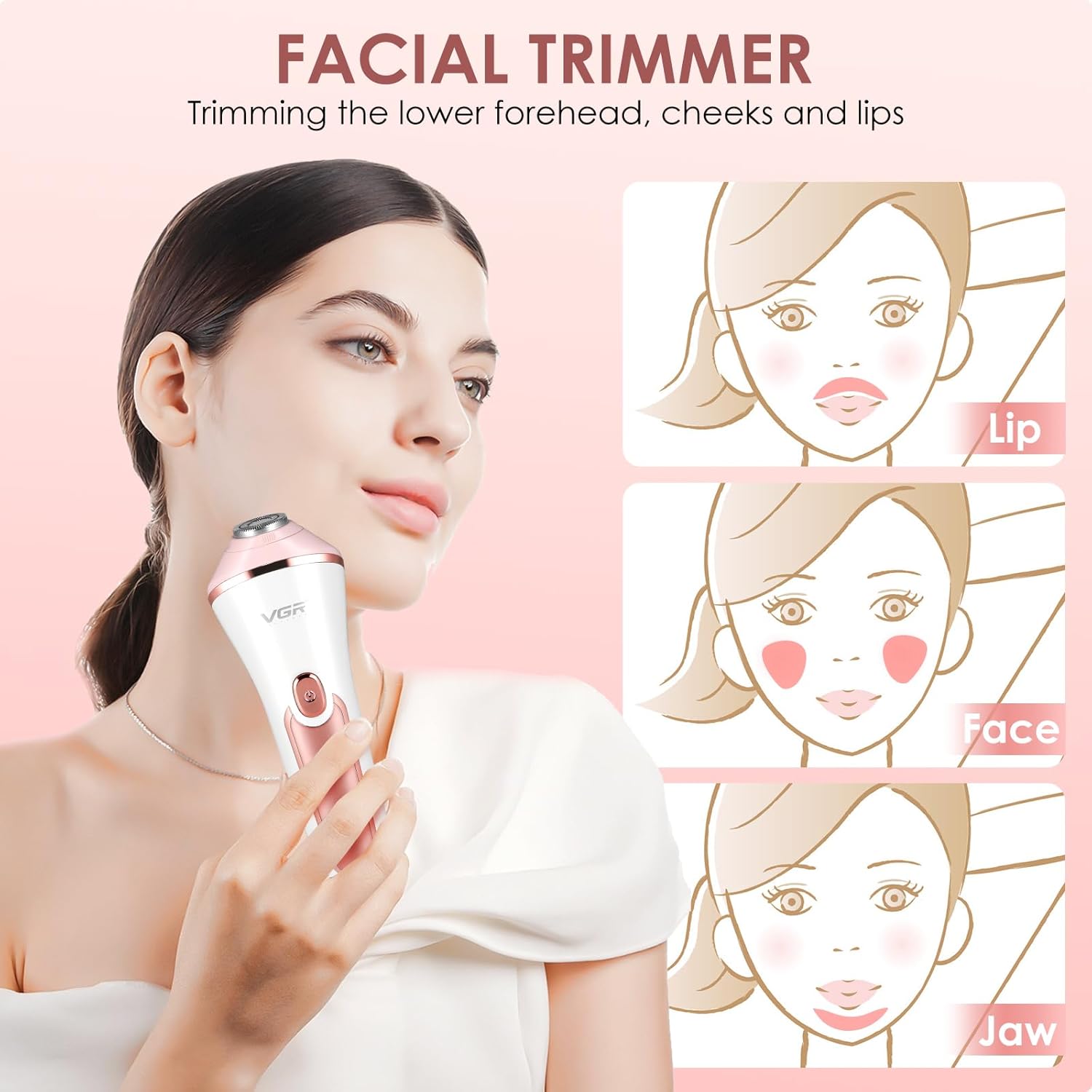 Epilateur électrique : le rasoir 6 en 1 idéal pour les femmes en quête de douceur Découvrez un rasoir électrique sans fil avec affichage LED, parfait pour un rasage sec ou humide, incluant une brosse exfoliante et un massage relaxant. – Image 6