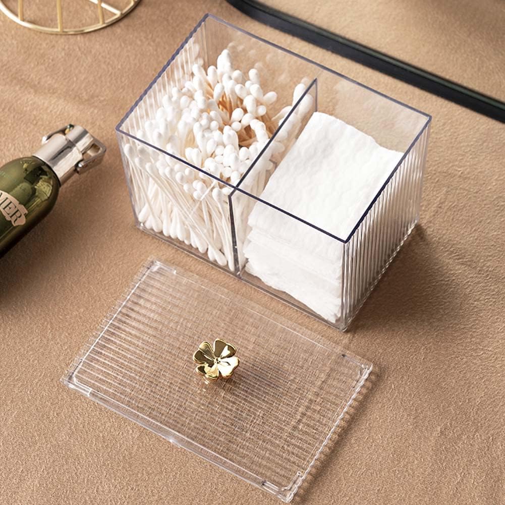 Boite en acrylique transparent pour coton-tige : rangement élégant pour salle de bain et chambre à coucher – Image 6