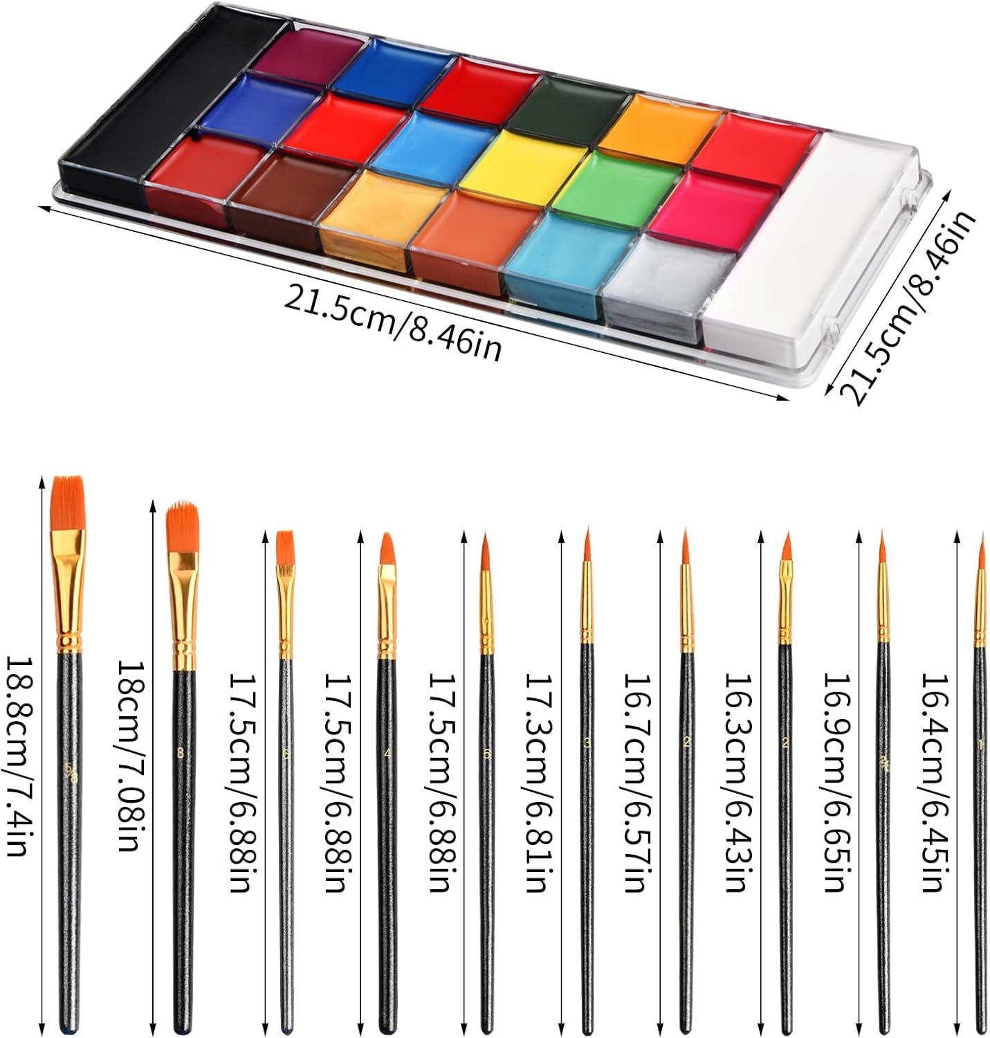 Peinture corporelle : 20 couleurs pour enfants et adultes, idéale pour le carnaval, Halloween et les soirées à thème – Image 5
