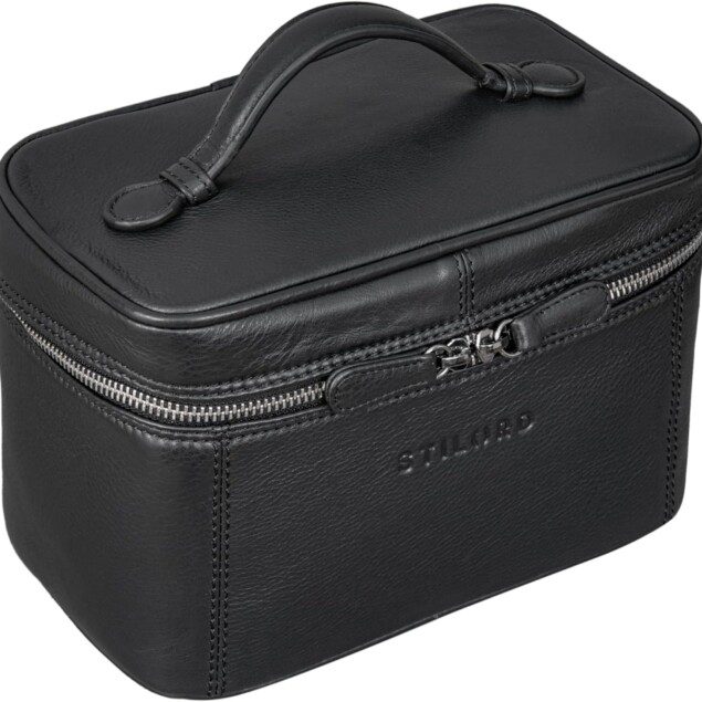 Élégante Trousse de Toilette Cuir Vintage pour Voyages