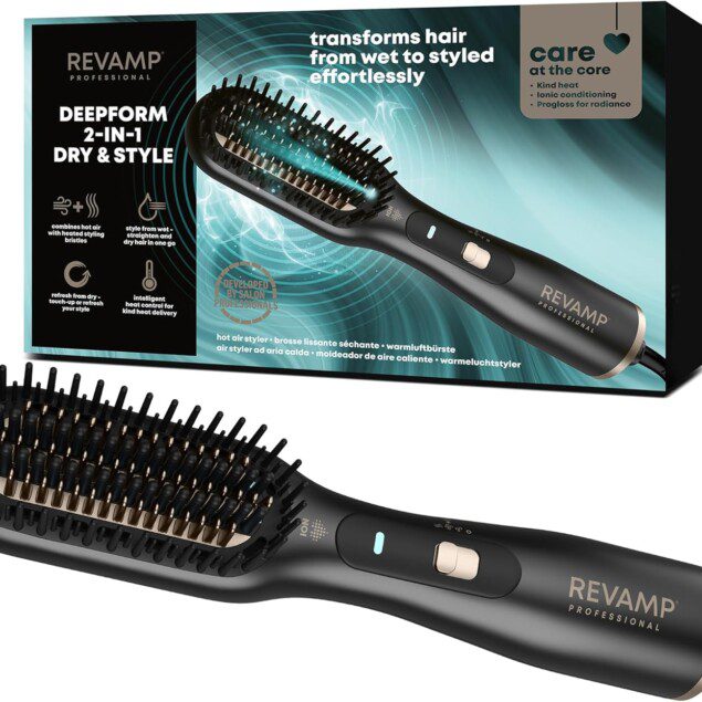 Brosse Chauffante 2 en 1 : Coiffage et Séchage Parfait