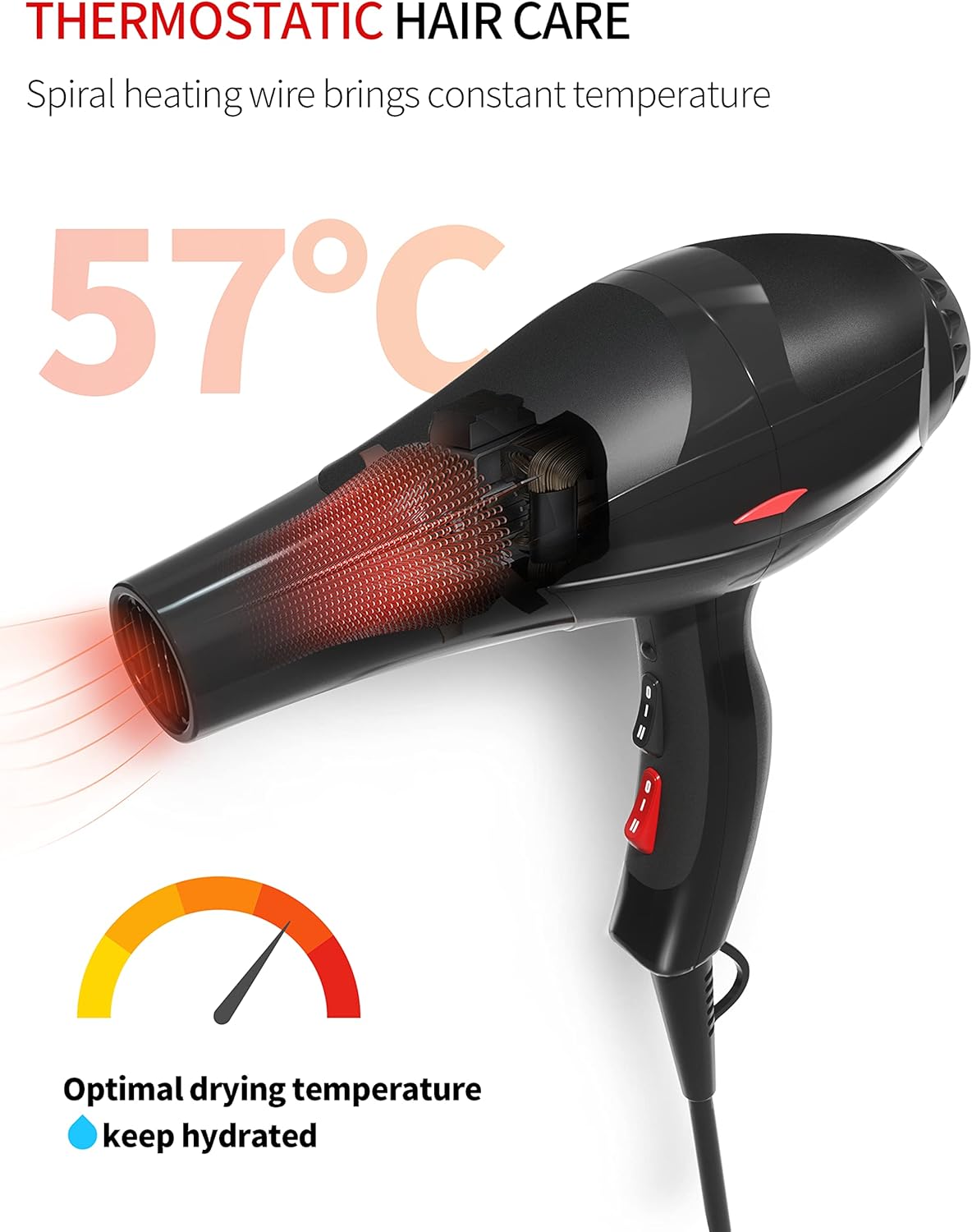 Sèche-cheveux professionnel 3500W : le choix idéal pour des coiffures éclatantes et soyeuses – Image 3