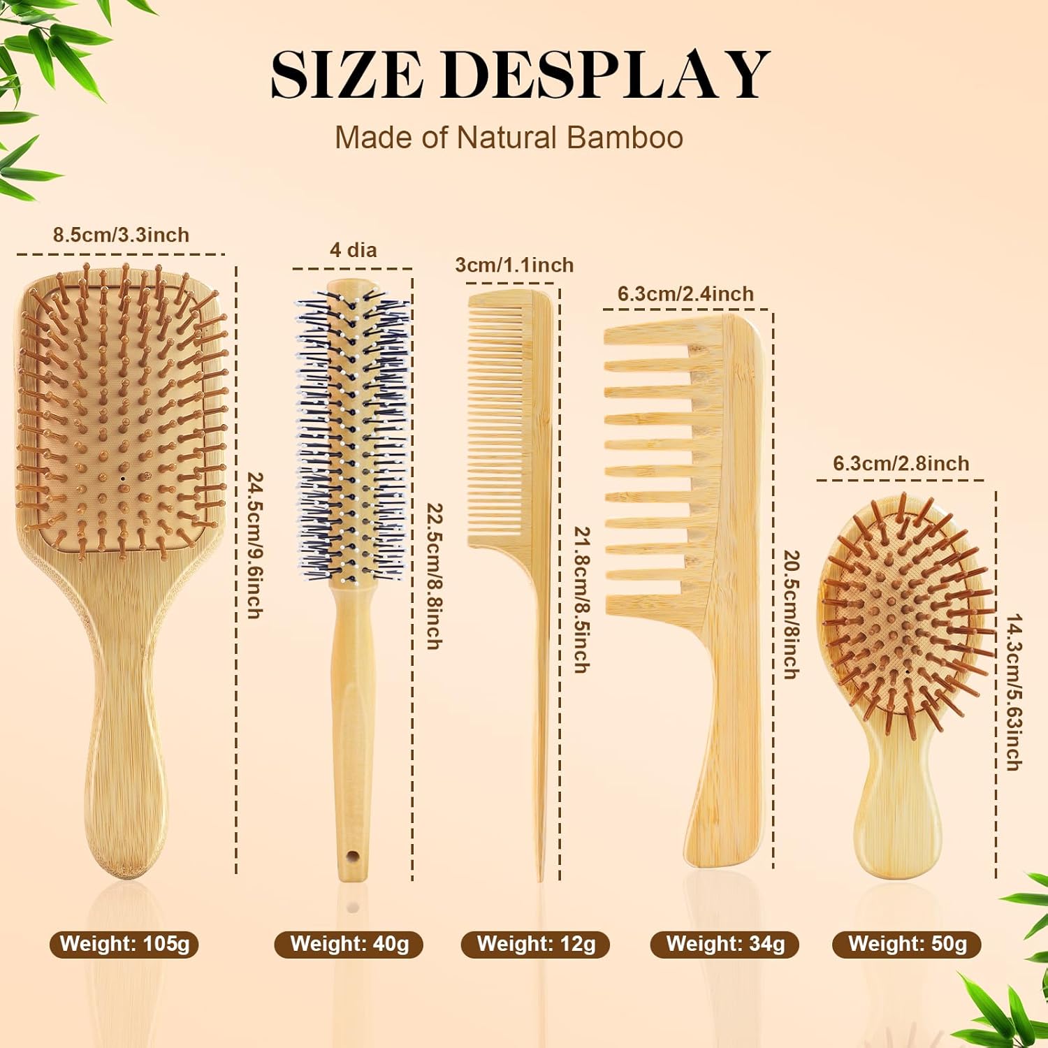 Brosses à cheveux en bambou : le choix naturel pour cheveux secs, frisés ou mouillés Transformez votre routine capillaire avec ces 5 brosses démêlantes pour femmes et hommes – Image 5