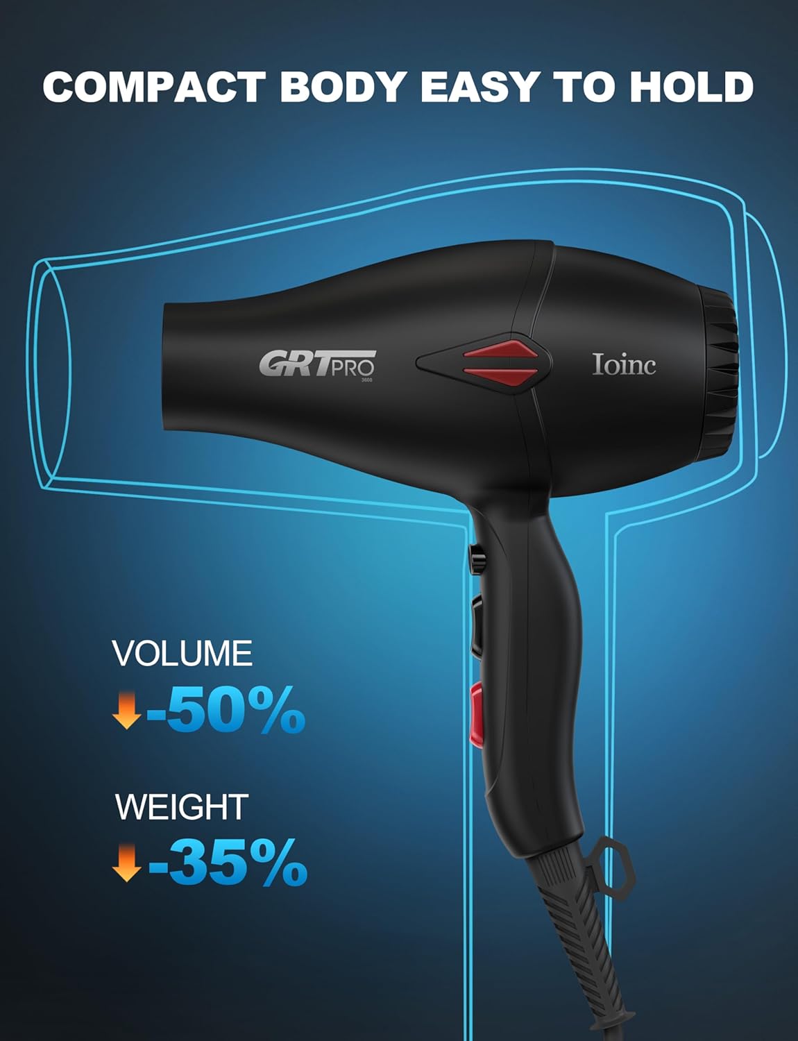 Sèche-cheveux professionnel 2400W : performance et douceur pour toute la famille – Image 3