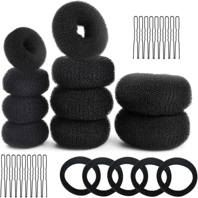 Chignons magiques : accessoires de coiffure pour femmes et danseuses avec 10 PCS de donut et 20 épingles
