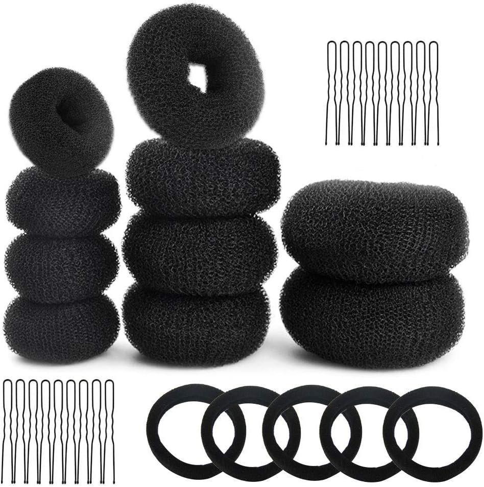 Chignons magiques : accessoires de coiffure pour femmes et danseuses avec 10 PCS de donut et 20 épingles