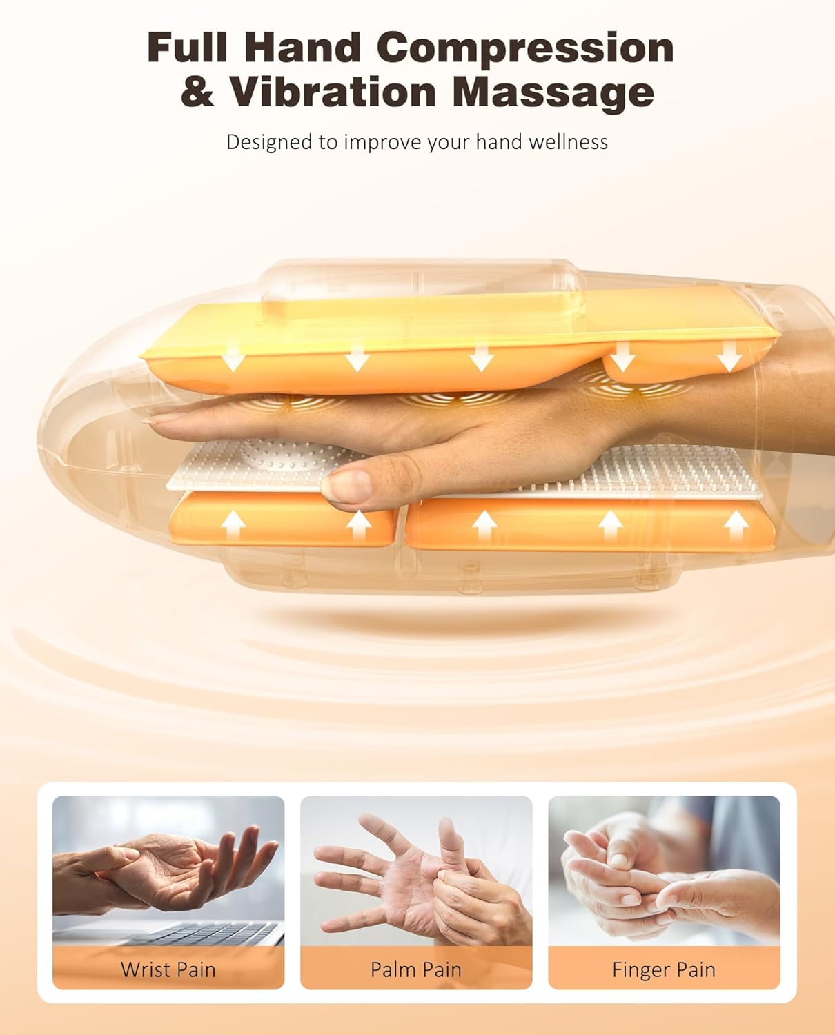 Masque de massage : le masseur de mains sans fil pour soulager l'arthrite et le syndrome du canal carpien Un cadeau d'anniversaire idéal pour femmes, alliant chaleur et compression pour un bien-être optimal – Image 3