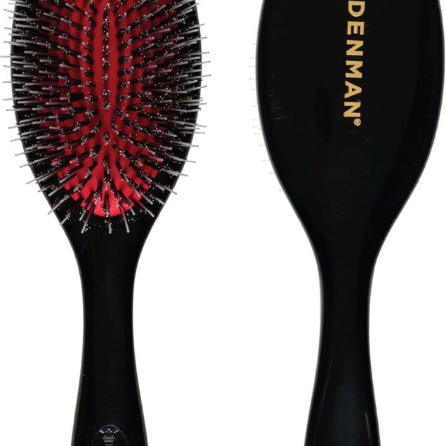 Broche de cheveux en poils de sanglier : brosse lissante et brillante pour un style élégant et défini Idéale pour tous les types de cheveux, pour femmes et hommes