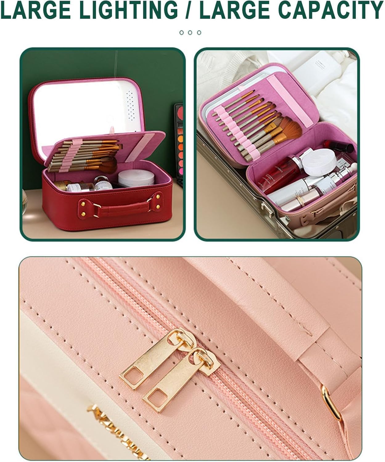 Trousse de maquillage étanche avec miroir et lumière : la solution idéale pour les passionnées de cosmétiques en voyage – Image 8