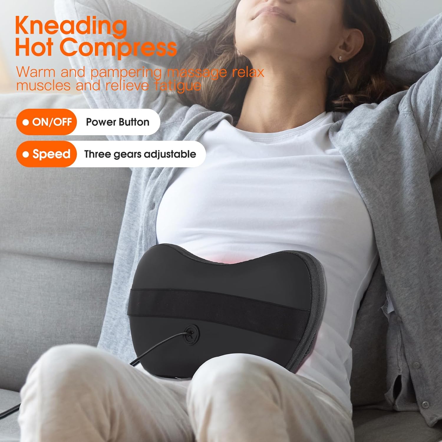 Coussin Massage Shiatsu: Détente Ultime pour Dos et Nuque – Image 3