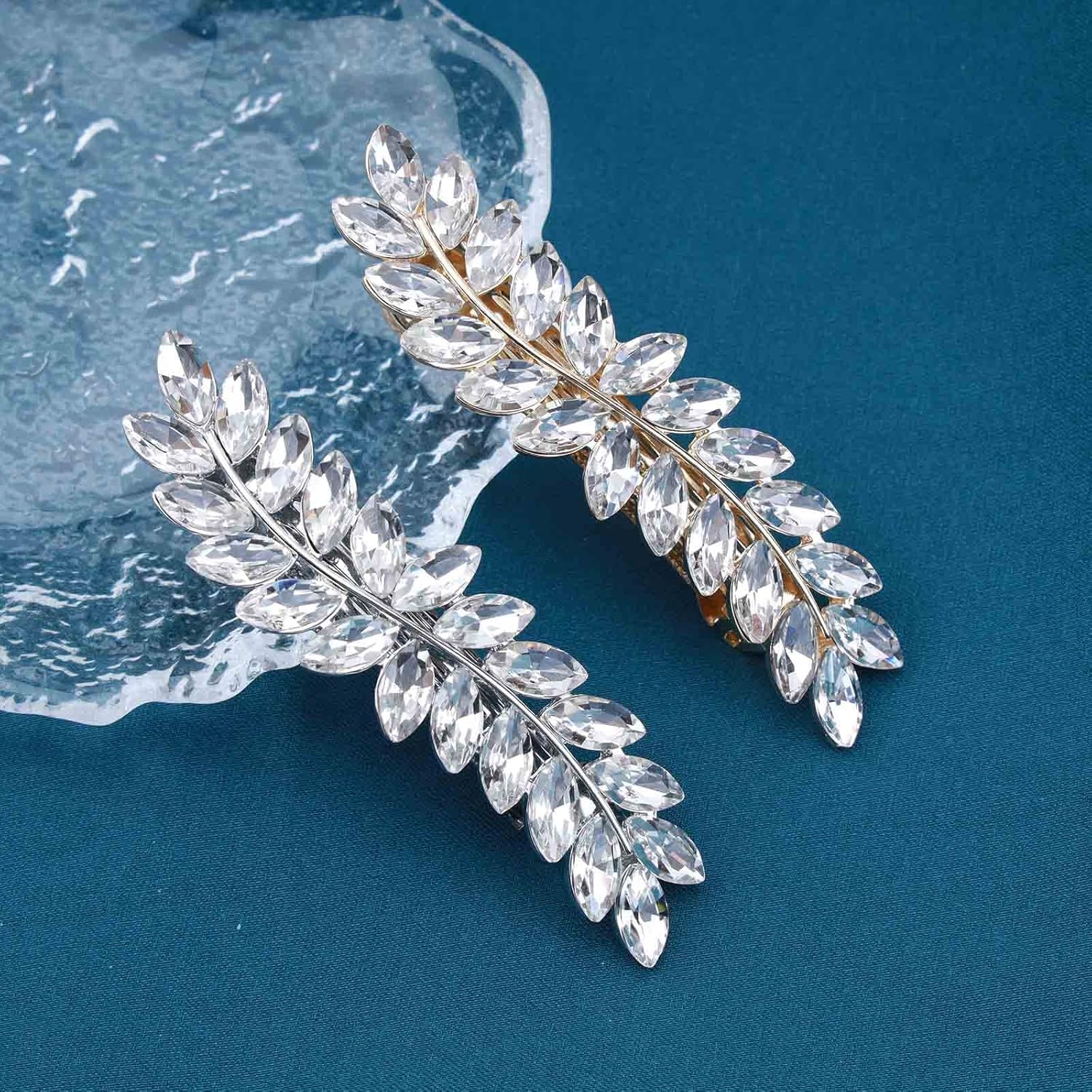 Barrette en strass argent : l'accessoire coiffure décoratif pour sublimer votre look vintage – Image 5