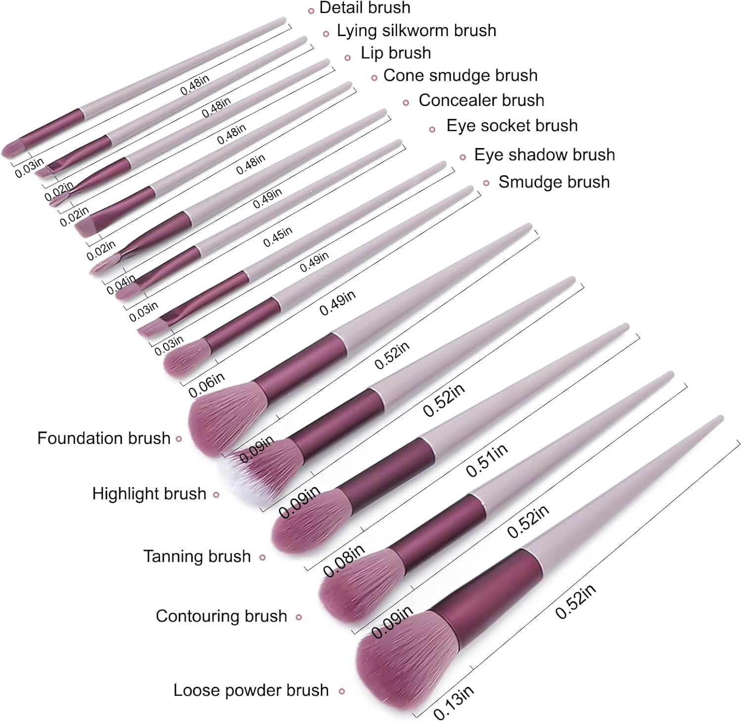 Pinceaux de maquillage professionnels : le set parfait pour un teint impeccable Découvrez notre lot de 13 pinceaux de maquillage avec sac en peluche, idéal pour les passionnées de beauté ! – Image 2