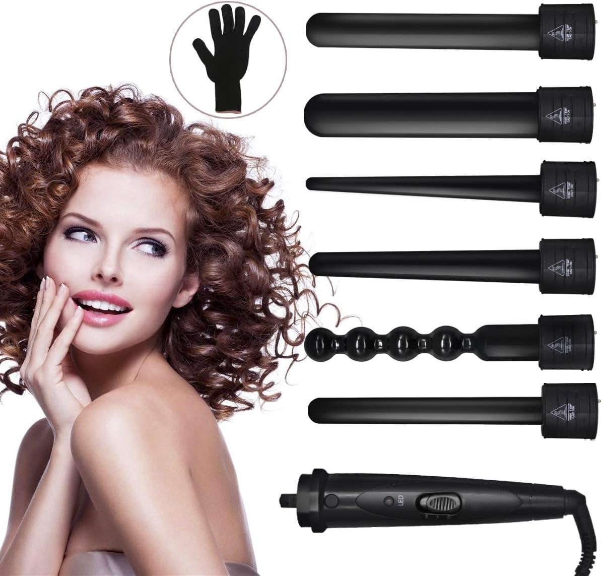 Fer à boucler céramique 6 en 1 : l’outil professionnel pour des boucles sublime entre 80℃ et 230℃ – Image 2