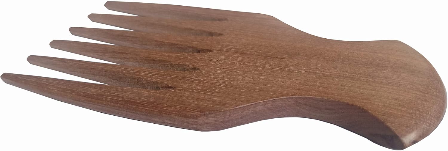 Peigne afro en bois naturel fait main : l'accessoire idéal pour cheveux épais et bouclés – Image 4
