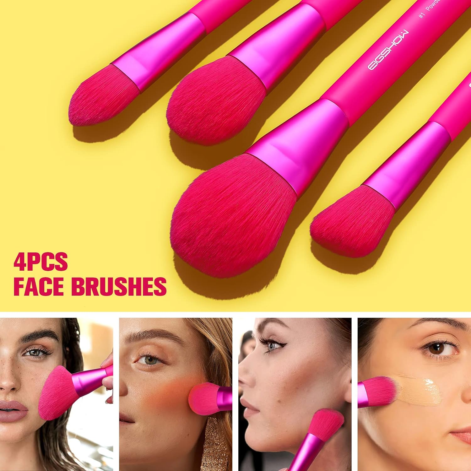 Set de pinceaux de maquillage pour un teint parfait : 10 accessoires en nanofibres pour estomper fond de teint, poudre et contours avec élégance – Image 3