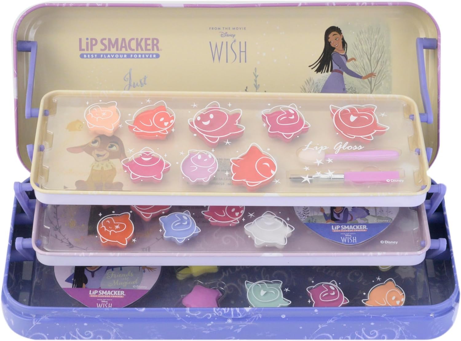 Ensemble de maquillage pour enfants : le coffret beauté inspiré par Disney Wish avec brillants à lèvres et fards à paupières pour des heures de créativité
