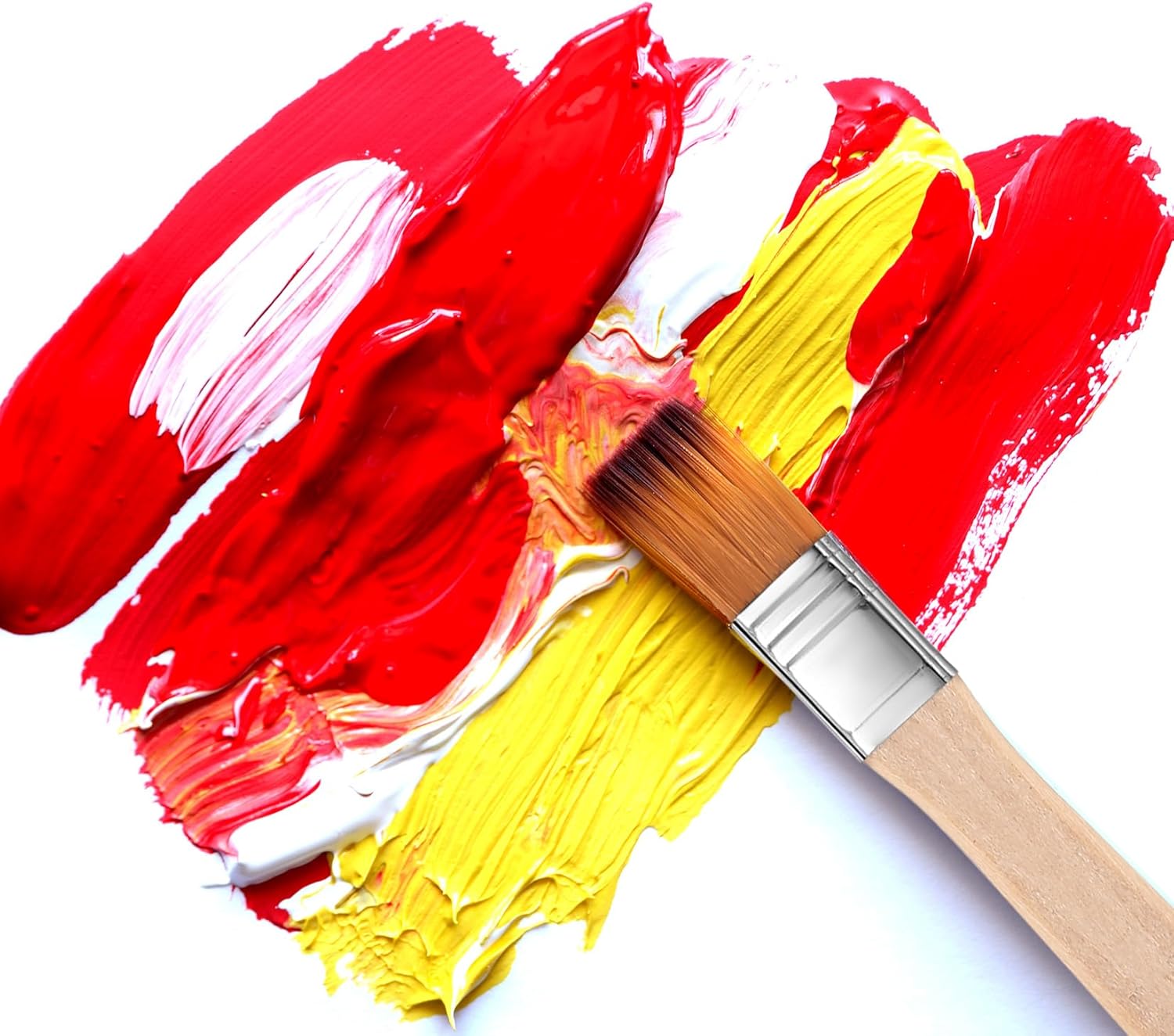 Petits pinceaux de peinture : le set idéal pour les bricoleurs créatifs 42 pcs de pinceaux plats de 13 cm pour un travail précis en peinture acrylique, vernis et collage – Image 4