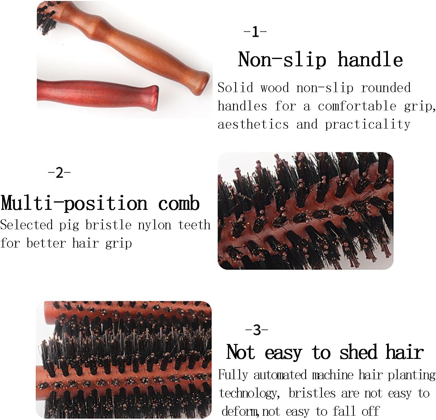 Brosse ronde en poils de sanglier : le secret d'un volume éclatant pour vos brushings parfaits – Image 3