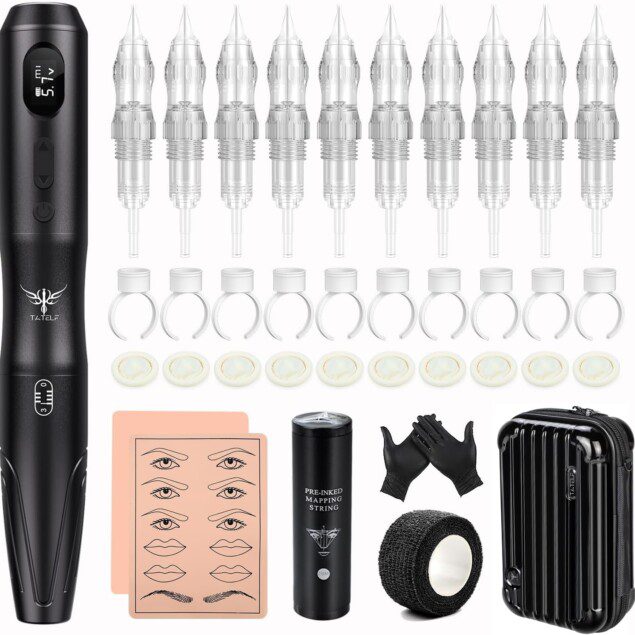 Kit complet de machine de maquillage semi-permanent sans fil : pour les professionnels du maquillage souhaitant créer des yeux parfaitement définis