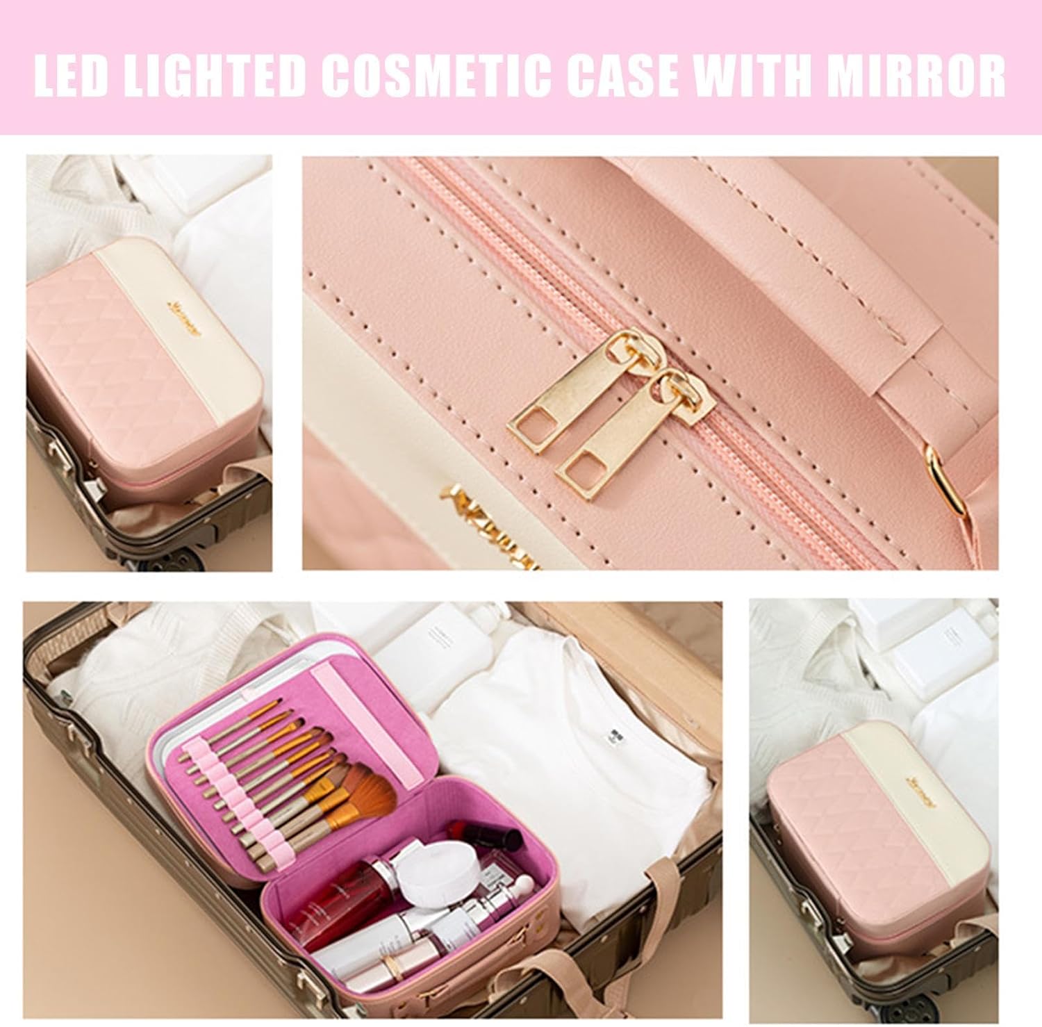 Trousse de maquillage étanche avec miroir et lumière : la solution idéale pour les passionnées de cosmétiques en voyage – Image 7